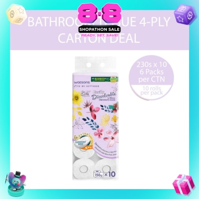 WATSONS - X Flower Bathroom Tissue 4 ply 230 Sheets x 10 Rolls x 6s