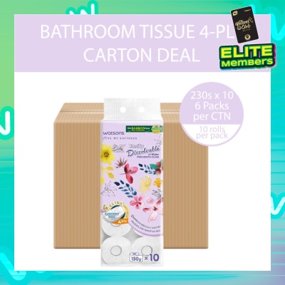 WATSONS X Flower Bathroom Tissue 4 ply 230 Sheets x 10 Rolls x 6s