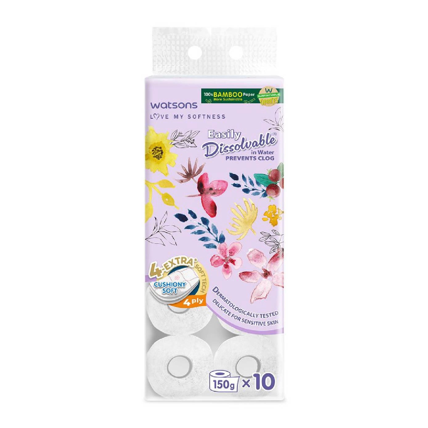 X Flower Bathroom Tissue 4 ply 230 Sheets x 10 Rolls x 6s image