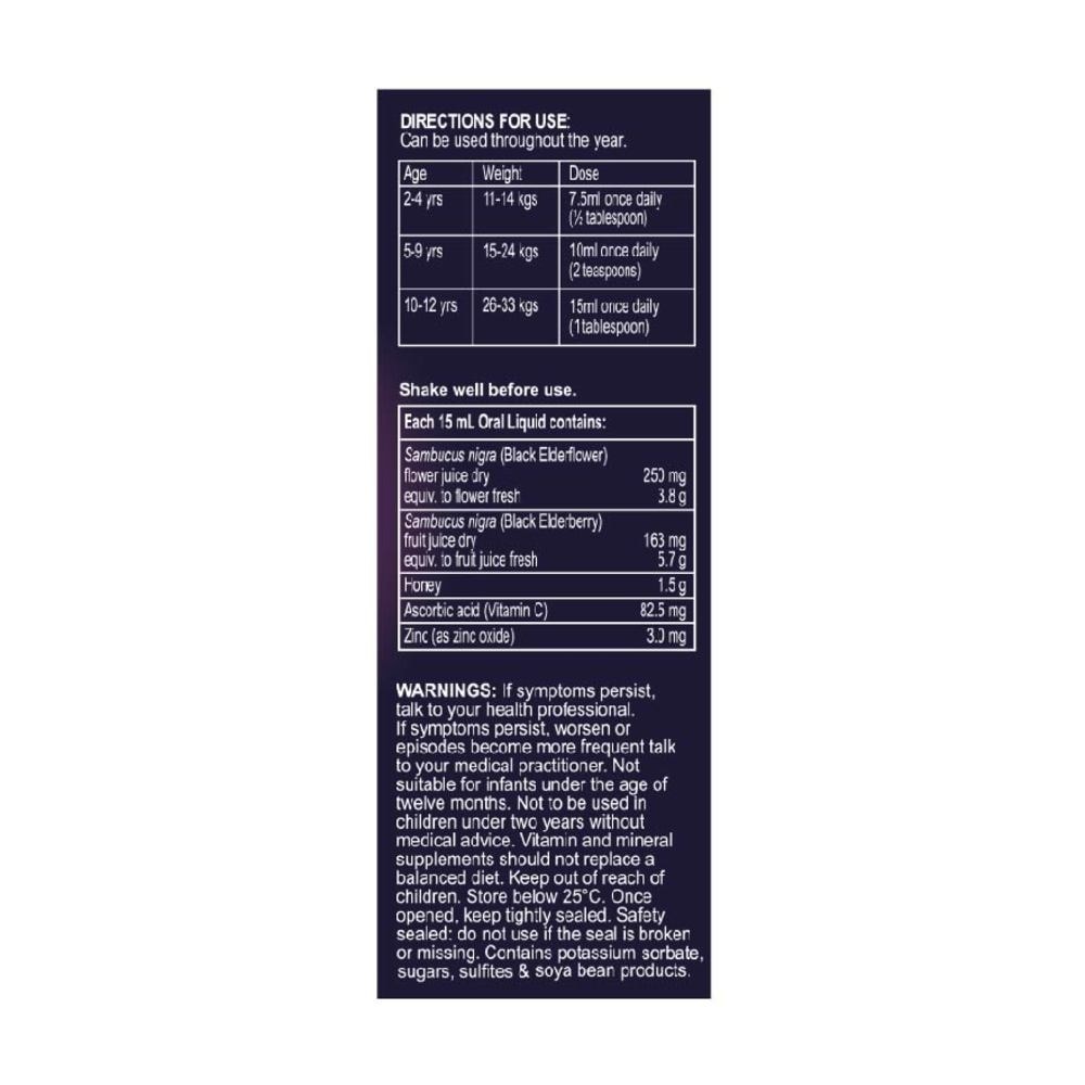 Black Elderberry Kids Formula Tasty Berry Flavour (Suitable for Children) AUS Version 120ml