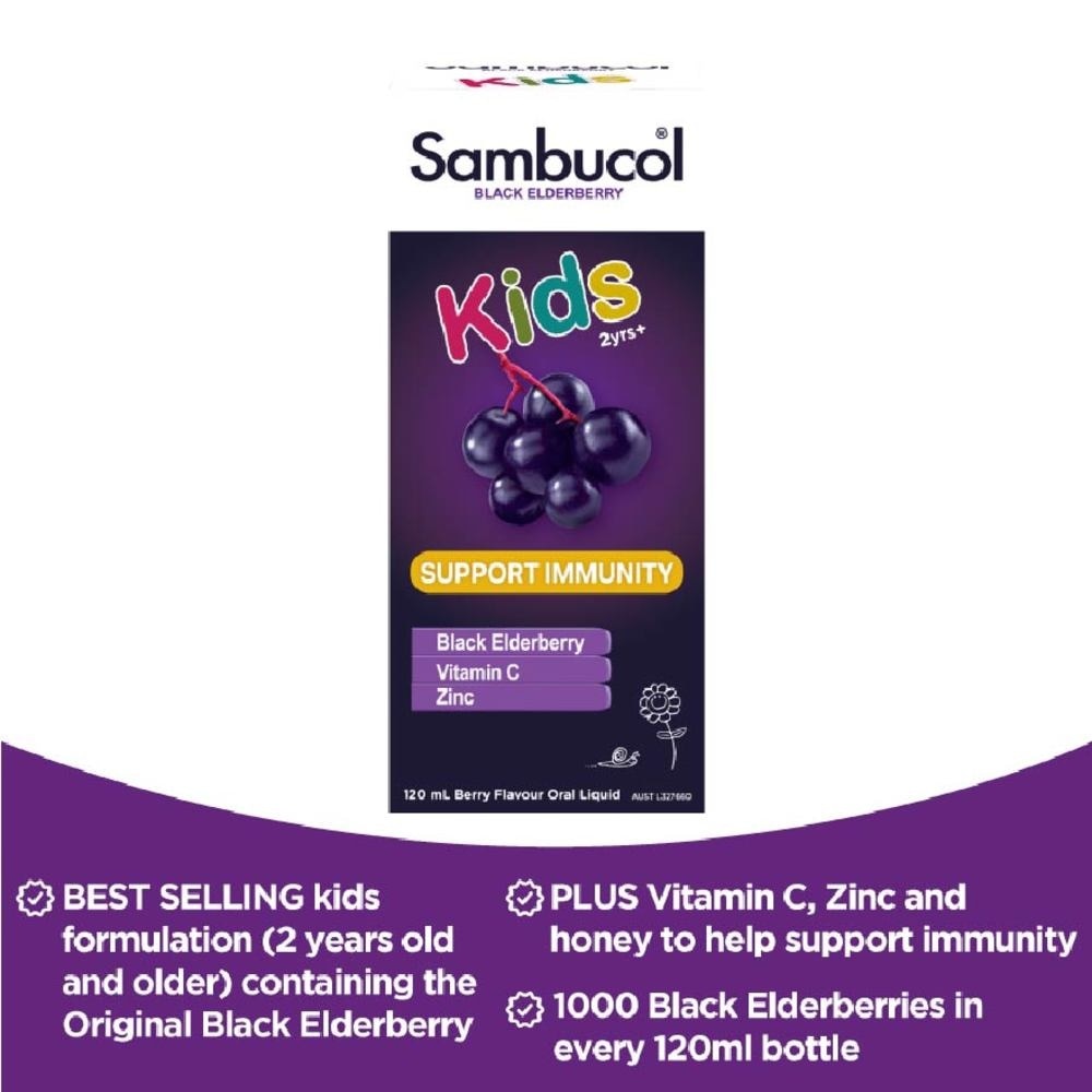 Black Elderberry Kids Formula Tasty Berry Flavour (Suitable for Children) AUS Version 120ml