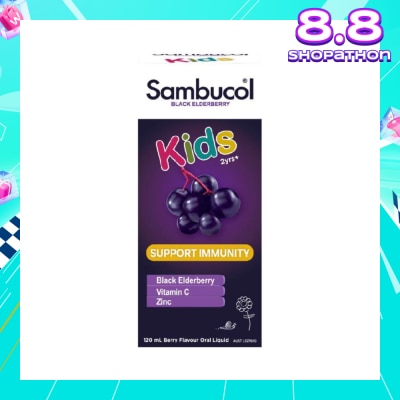 SAMBUCOL Black Elderberry Kids Formula Tasty Berry Flavour (Suitable for Children) AUS Version 120ml