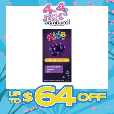 SAMBUCOL - Black Elderberry Kids Formula Tasty Berry Flavour (Suitable for Children) AUS Version 120ml (Expiry: Oct`2026)