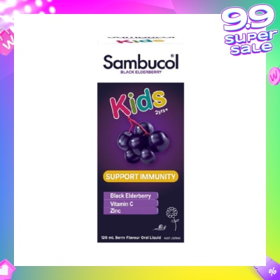 SAMBUCOL Black Elderberry Kids Formula Tasty Berry Flavour (Suitable for Children) AUS Version 120ml