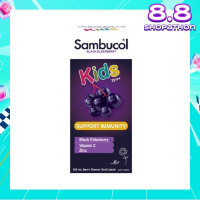 SAMBUCOL Black Elderberry Kids Formula Tasty Berry Flavour (Suitable for Children) AUS Version 120ml