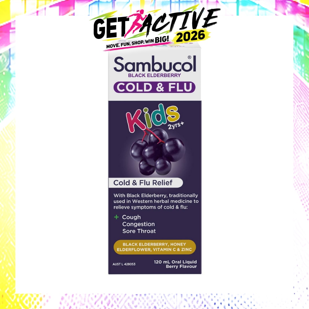 Kids 2yrs+Black Elderberry Cold & Flu Relief Liquid 120ml image