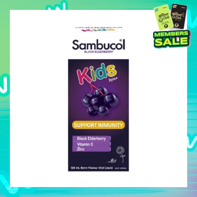 SAMBUCOL Black Elderberry Kids Formula Tasty Berry Flavour (Suitable for Children) AUS Version 120ml
