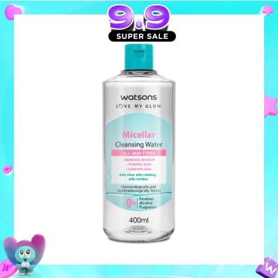 WATSONS - Micellar Cleansing Water (For All Skin Types, No Rinse, Free Paraben, Alcohol, & Fragrance) 400ml image