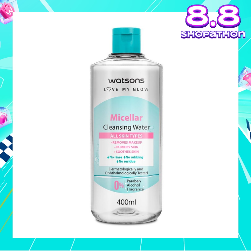 Micellar Cleansing Water (For All Skin Types, No Rinse, Free Paraben, Alcohol, & Fragrance) 400ml