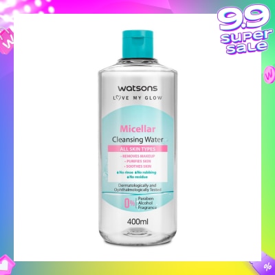 WATSONS Micellar Cleansing Water (For All Skin Types, No Rinse, Free Paraben, Alcohol, & Fragrance) 400ml