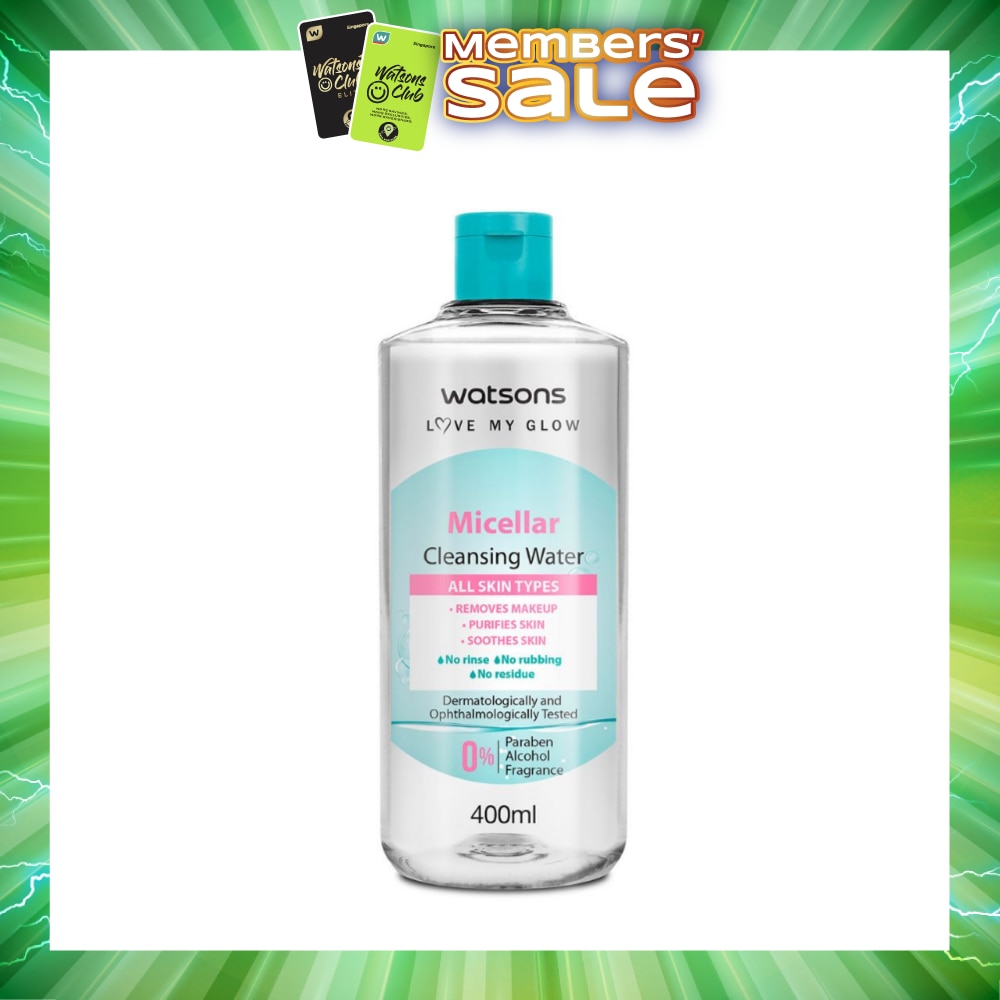 Micellar Cleansing Water (For All Skin Types, No Rinse, Free Paraben, Alcohol, & Fragrance) 400ml (Expiry: Mar`2027)
