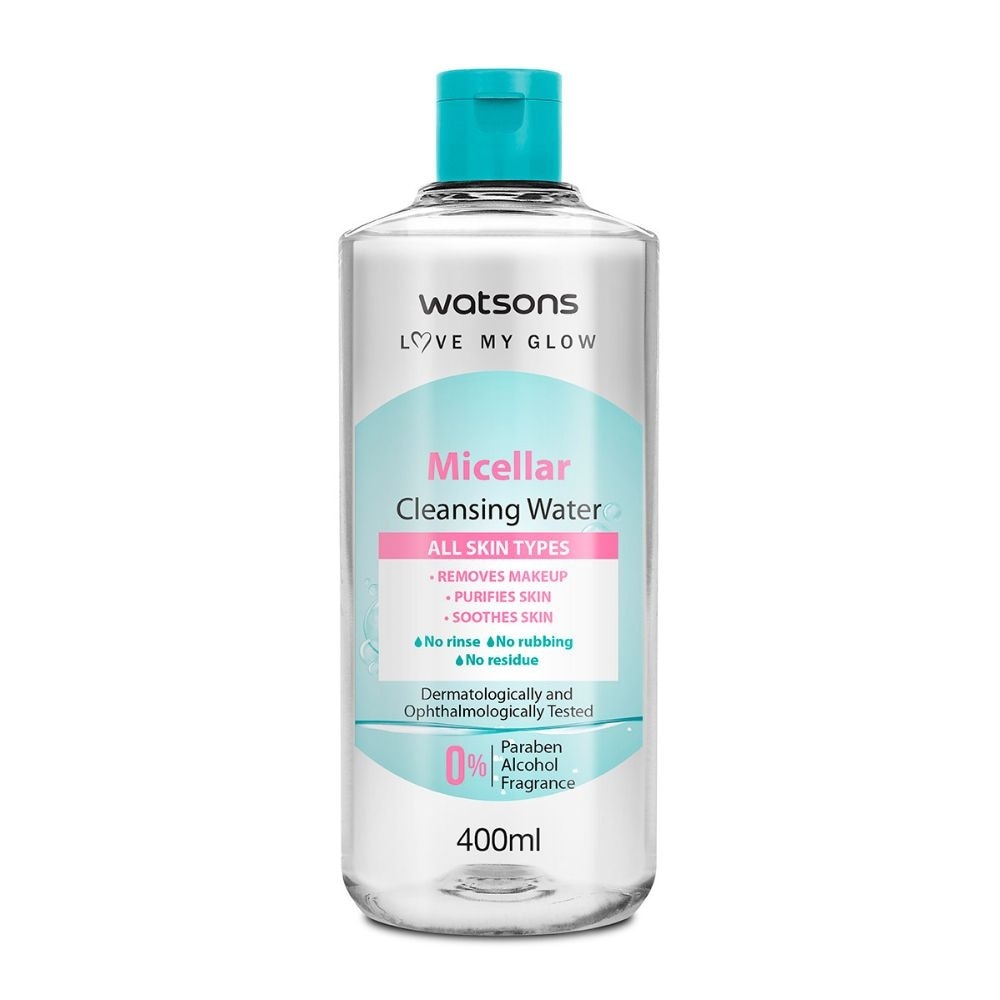 Micellar Cleansing Water (For All Skin Types, No Rinse, Free Paraben, Alcohol, & Fragrance) 400ml