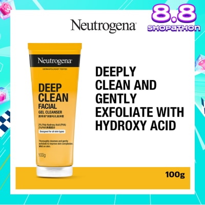 NEUTROGENA Deep Clean Facial Gel Cleanser (Cleanses & Gently Exfoliate To Improve Skin Complexion) 100g