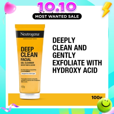 NEUTROGENA Deep Clean Facial Gel Cleanser (Cleanses & Gently Exfoliate To Improve Skin Complexion) 100g image