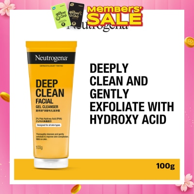 NEUTROGENA Deep Clean Facial Gel Cleanser (Cleanses & Gently Exfoliate To Improve Skin Complexion) 100g