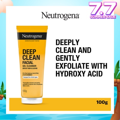 NEUTROGENA Deep Clean Facial Gel Cleanser (Cleanses & Gently Exfoliate To Improve Skin Complexion) 100g