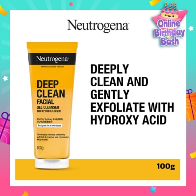 NEUTROGENA Deep Clean Facial Gel Cleanser (Cleanses & Gently Exfoliate To Improve Skin Complexion) 100g