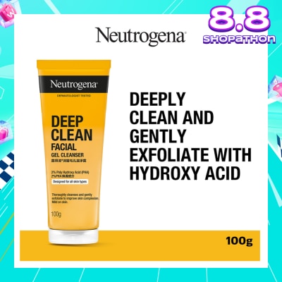 NEUTROGENA Deep Clean Facial Gel Cleanser (Cleanses & Gently Exfoliate To Improve Skin Complexion) 100g