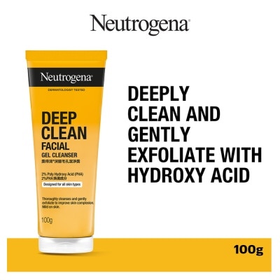 NEUTROGENA Deep Clean Facial Gel Cleanser (Cleanses & Gently Exfoliate To Improve Skin Complexion) 100g