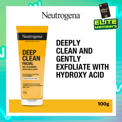 NEUTROGENA Deep Clean Facial Gel Cleanser (Cleanses & Gently Exfoliate To Improve Skin Complexion) 100g