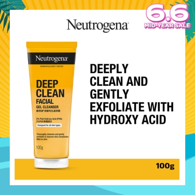 NEUTROGENA Deep Clean Facial Gel Cleanser (Cleanses & Gently Exfoliate To Improve Skin Complexion) 100g