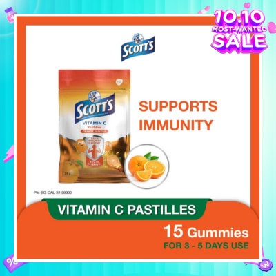 SCOTT'S Vitamin C Orange Pastille 15s (Expiry: Feb`2026)