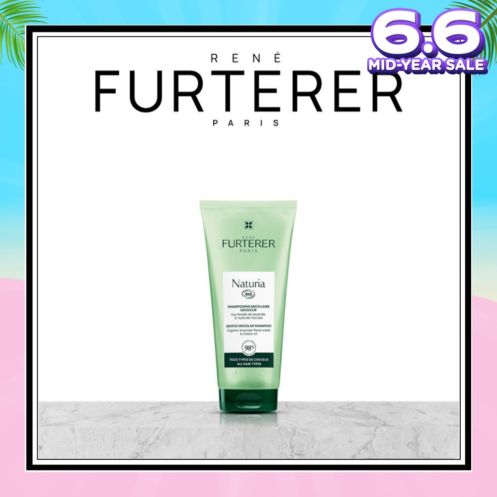 Naturia Gentle Micellar Shampoo With Organic Lavender Floral Water & Costor Oil (For All Hair Types) 200ml