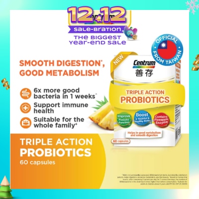 CENTRUM Triple Action Probiotics Capsule 60s (Expiry: Jul`2026)