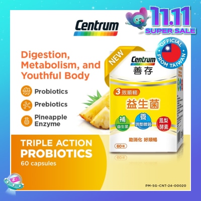 CENTRUM Triple Action Probiotics Capsule 60s (Expiry: Jul`2026)