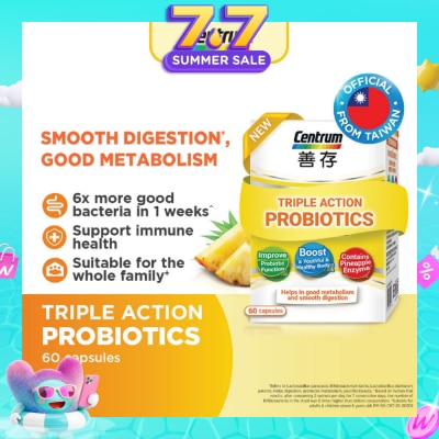 CENTRUM - Triple Action Probiotics Capsule 60s&nbsp;(Expiry: Jun`2027)