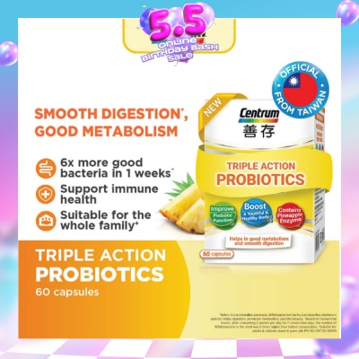 CENTRUM - Triple Action Probiotics Capsule 60s