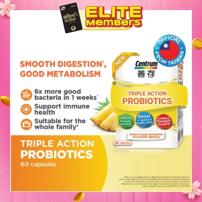 CENTRUM Triple Action Probiotics Capsule 60s (Expiry: Jul`2026)