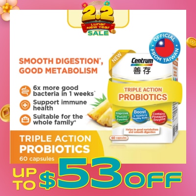 CENTRUM Triple Action Probiotics Capsule 60s (Expiry: Jul`2026)