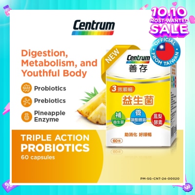 CENTRUM Triple Action Probiotics Capsule 60s (Expiry: Jul`2026)
