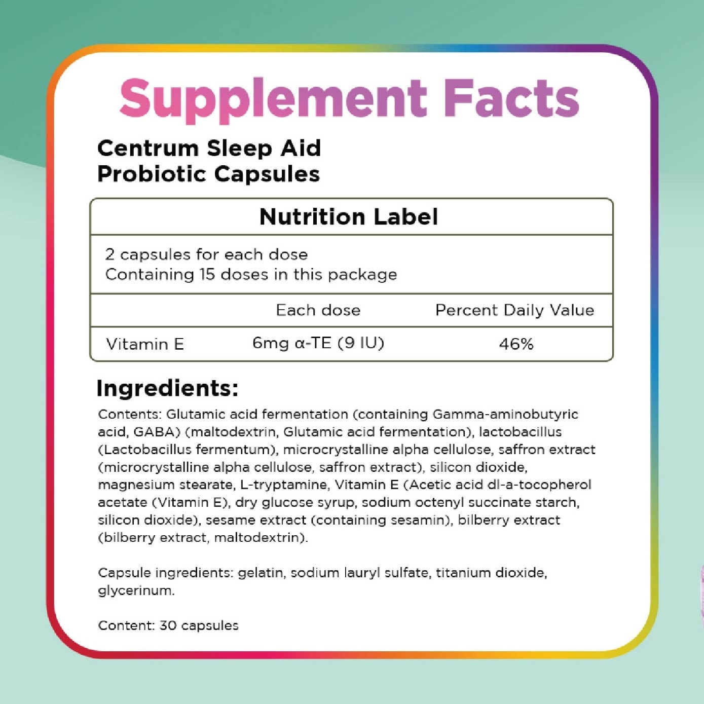 Calm & Rest Probiotics Capsule 60s (Expiry: Aug`2026)