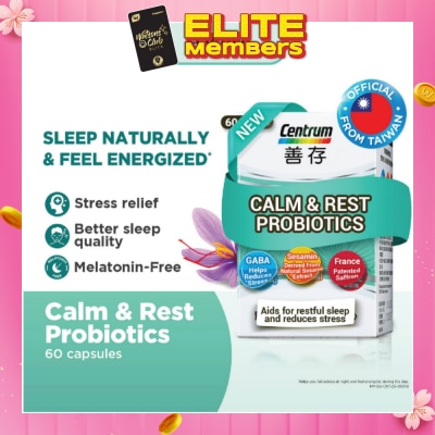 CENTRUM Calm & Rest Probiotics Capsule 60s&nbsp;(Expiry: Aug`2026)