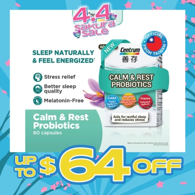 CENTRUM - Calm & Rest Probiotics Capsule 60s&nbsp;(Expiry: Aug`2026)