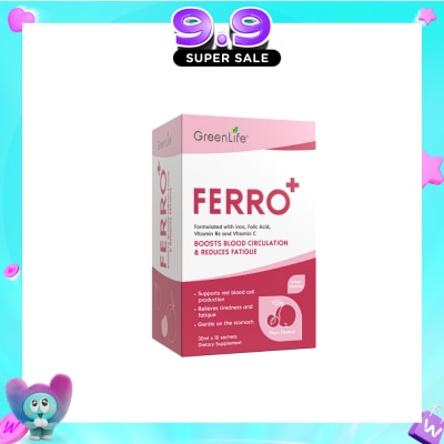 GREENLIFE - Ferro+ Plum Dietary Supplement Sachet (To Boosts Blood Circulation & Reduces Fatigue) 10s image
