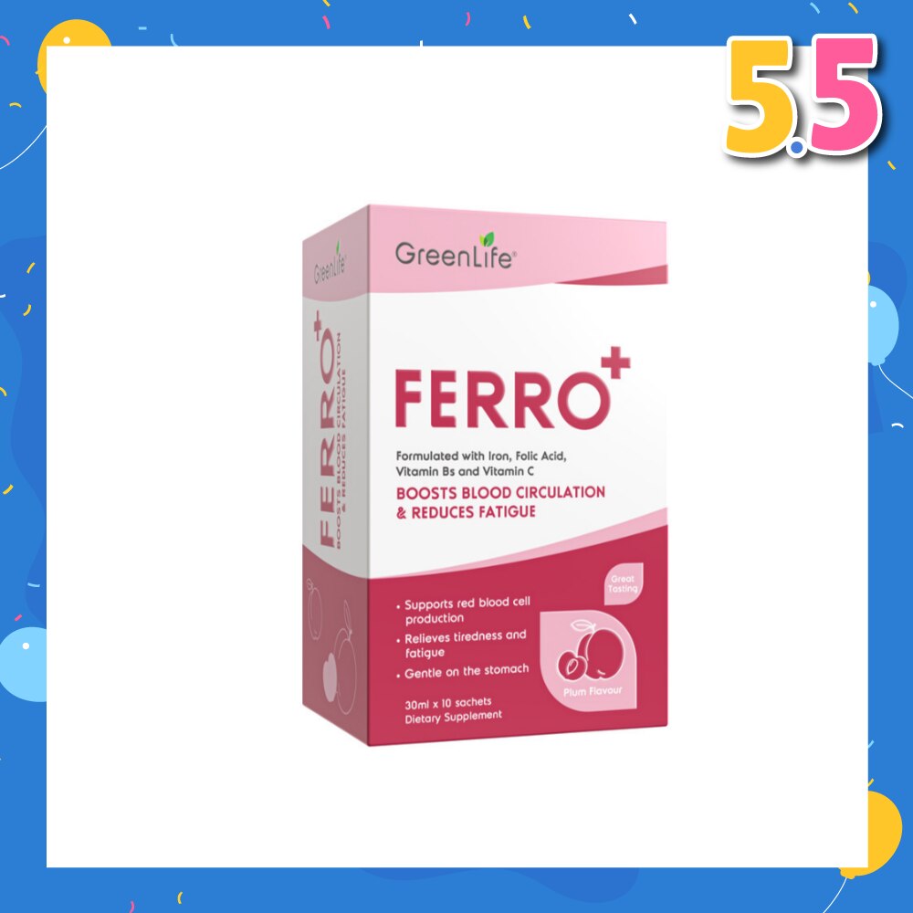Ferro+ Plum Dietary Supplement Sachet (To Boosts Blood Circulation & Reduces Fatigue) 10s