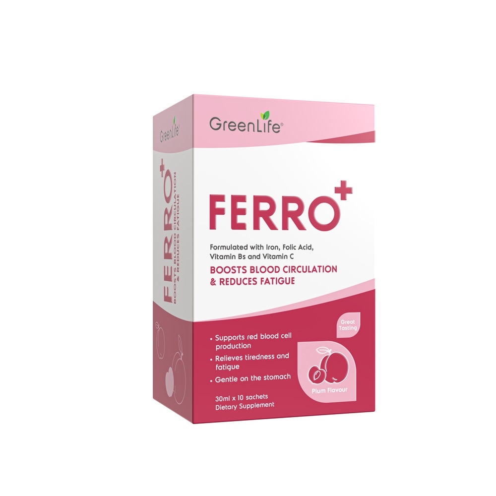 Ferro+ Plum Dietary Supplement Sachet (To Boosts Blood Circulation & Reduces Fatigue) 10s