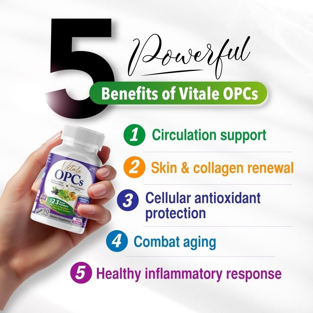 Vitale OPCs European Grape Seed Extract Softgels (Antioxidant, Circulation, Skin, & Immunity) 90s image