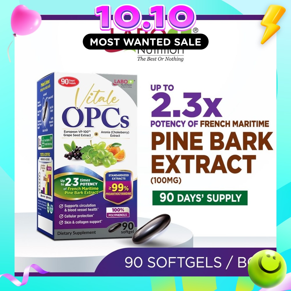 Vitale OPCs European Grape Seed Extract Softgels (Antioxidant, Circulation, Skin, & Immunity) 90s image