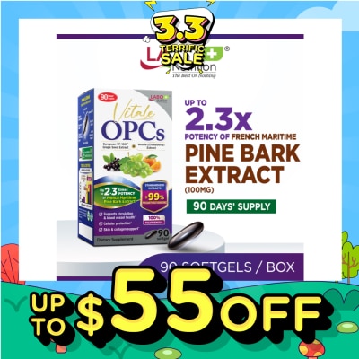 LABO NUTRITION Vitale OPCs Dietary Supplement Softgel (European Grape Seed Extract For Radiant Skin, Immunity, Heart Health, Healthy Circulation & Antioxidant Protection) 90s