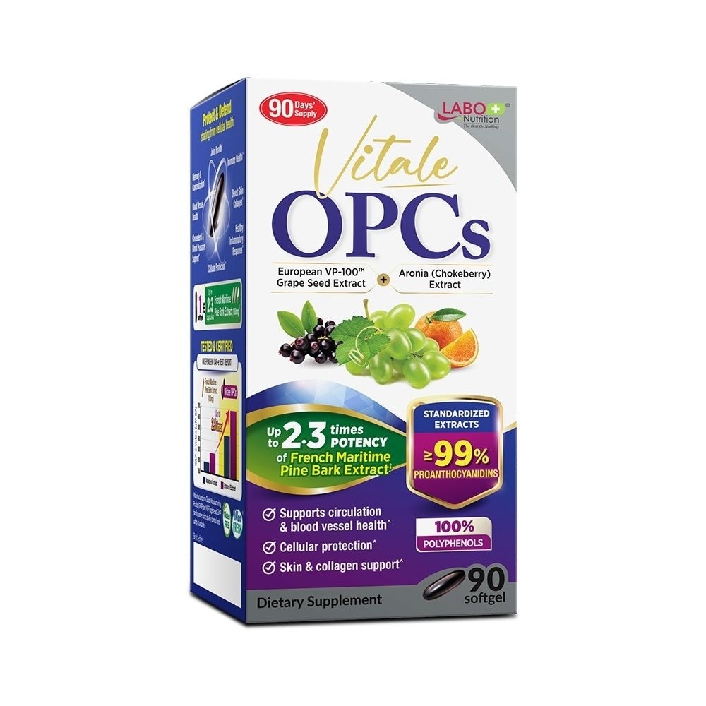 Vitale OPCs European Grape Seed Extract Softgels (Antioxidant, Circulation, Skin, & Immunity) 90s image