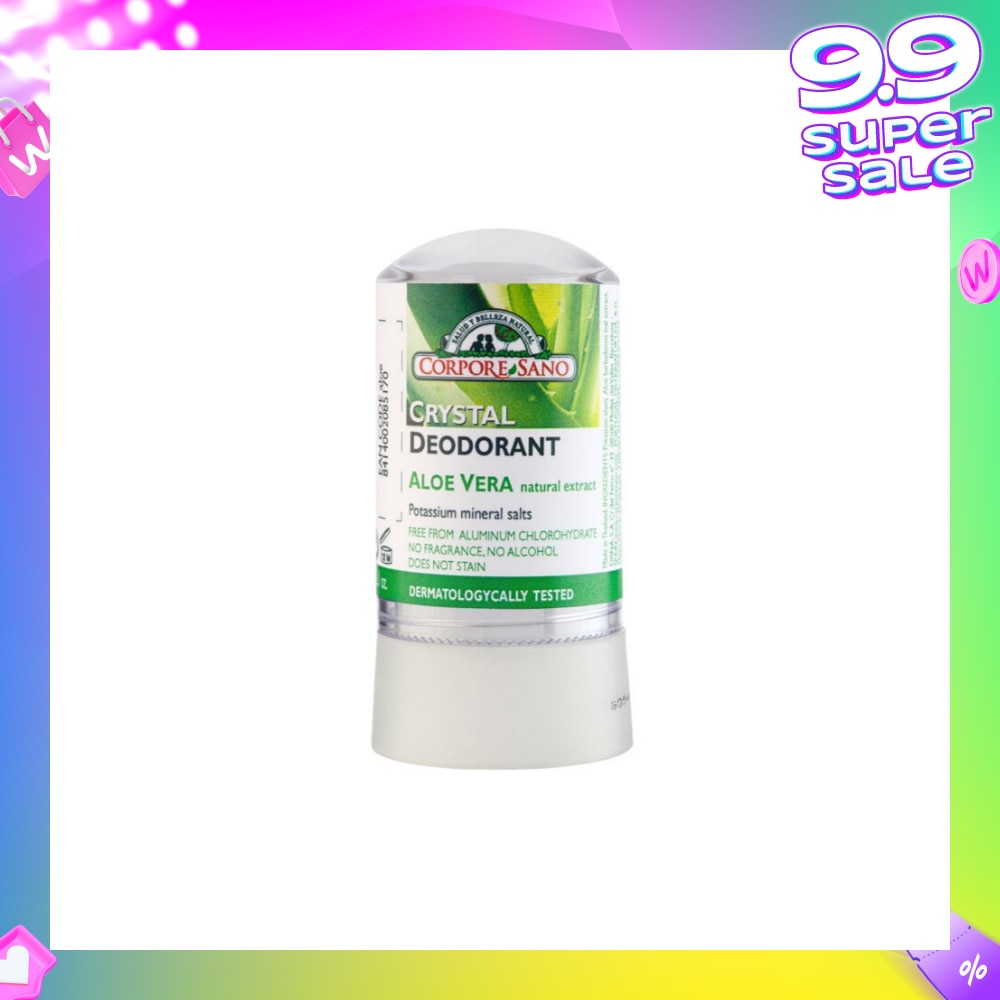 Crystal Deodorant Aloe Vera No Stain Fragrance Free Alcohol Free 60g