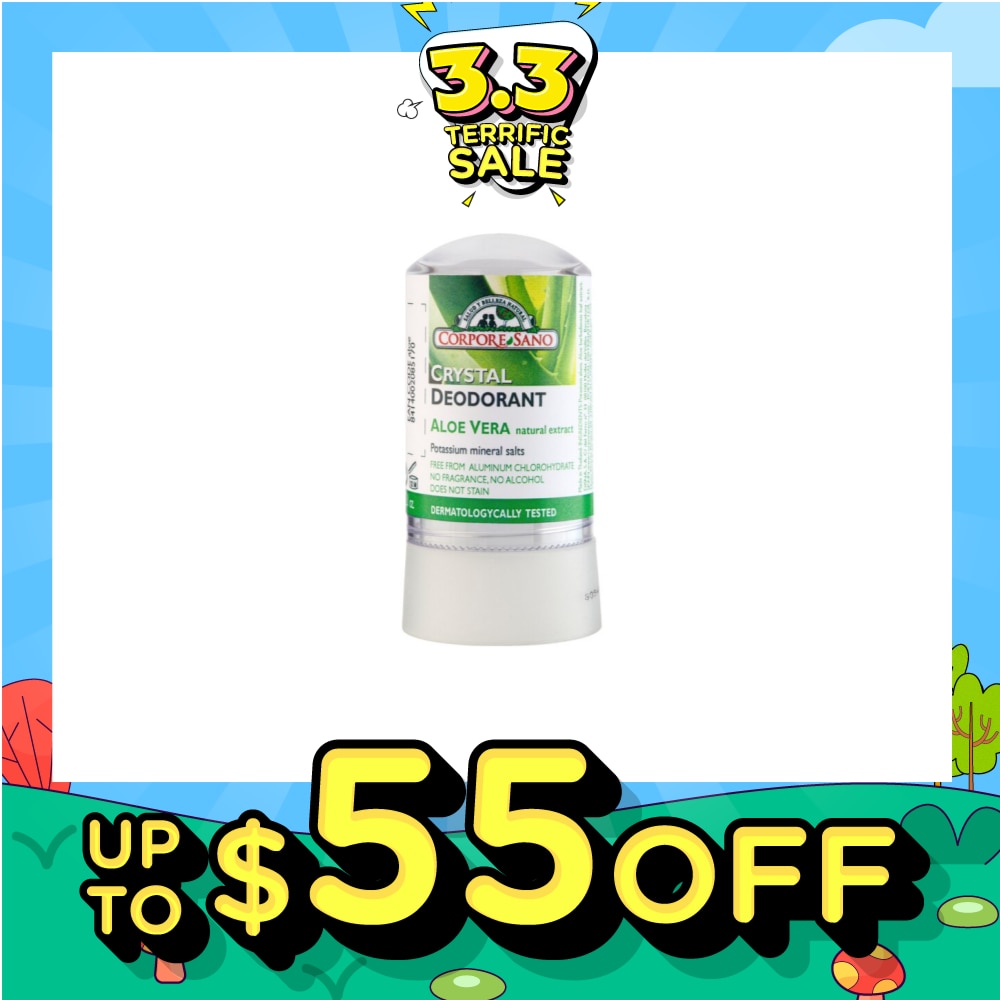 Crystal Deodorant Aloe Vera No Stain Fragrance Free Alcohol Free 60g