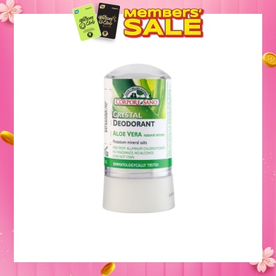CORPORE SANO Crystal Deodorant Aloe Vera No Stain Fragrance Free Alcohol Free 60g