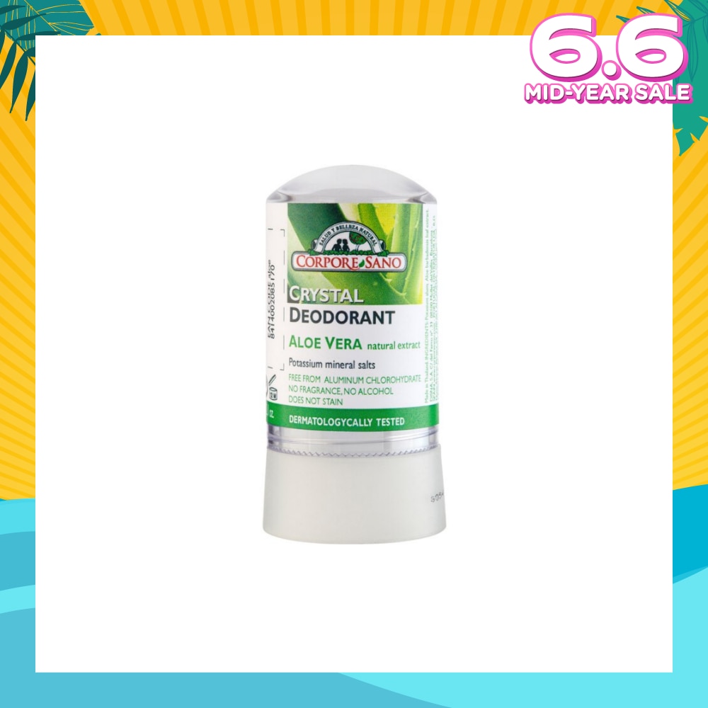 Crystal Deodorant Aloe Vera No Stain Fragrance Free Alcohol Free 60g