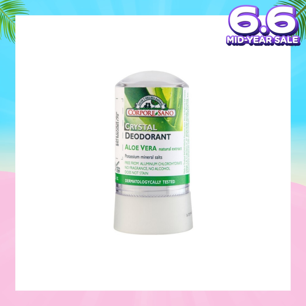 Crystal Deodorant Aloe Vera No Stain Fragrance Free Alcohol Free 60g