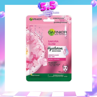GARNIER - Hydra Bomb Sakura Glow Super Hydrating Pinkish Glow Serum Tissue Mask 1s